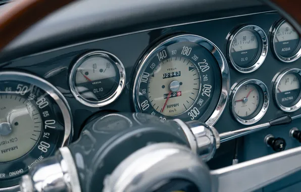 Ferrari, Convertible, Ferrari, sports car, the instrument panel, retro cars, 1962, Ferrari 250 GT Cabriolet