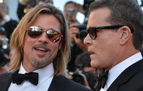 Butterfly, glasses, face, costume, Brad Pitt, Brad Pitt, actors, smile