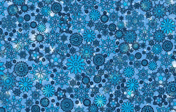 Winter, snow, snowflakes, pattern, texture, Christmas, New year, ornament