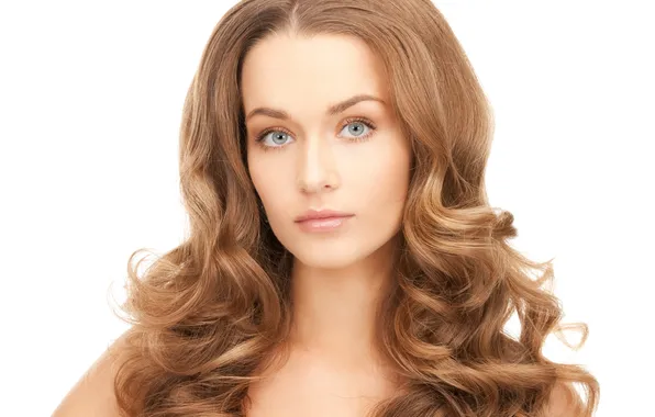 Look, girl, gray-eyed, lush hair, brown hair