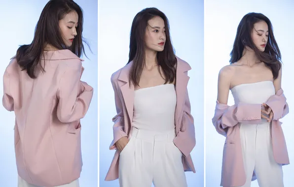 Beautiful, Asian, Model, Woman, Back, Cute, Jacket, Behind
