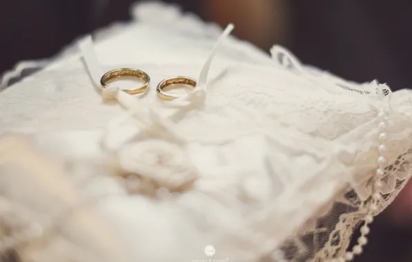 Ring, two, wedding, cushion, engagement