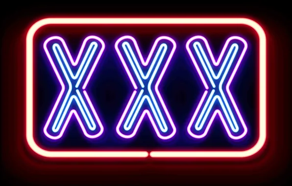 Neon, backlight, sign, xxx