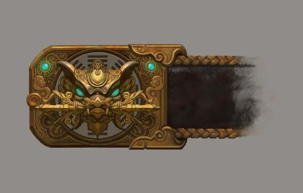 Warrior, fantasy, art, buckle, Zhifeng Deng, Prop