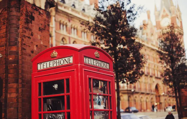 Picture street, booth, red, phone