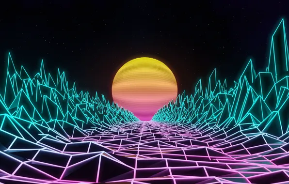 Music, Style, Background, 80s, Style, Neon, Illustration, 80's