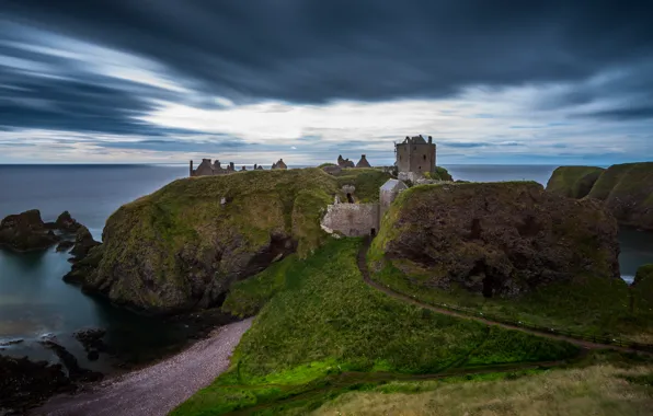 Picture sea, the sky, castle, rocks, Wallpaper from lolita777