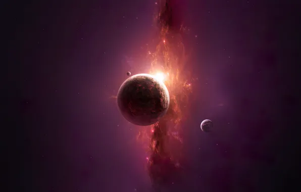 Space, sun, planet