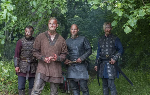 Wallpaper warriors, Vikings, The Vikings, Travis Fimmel, Ragnar Lothbrok,  Alexander Ludwig, Bjorn for mobile and desktop, section фильмы, resolution  2880x1920 - download