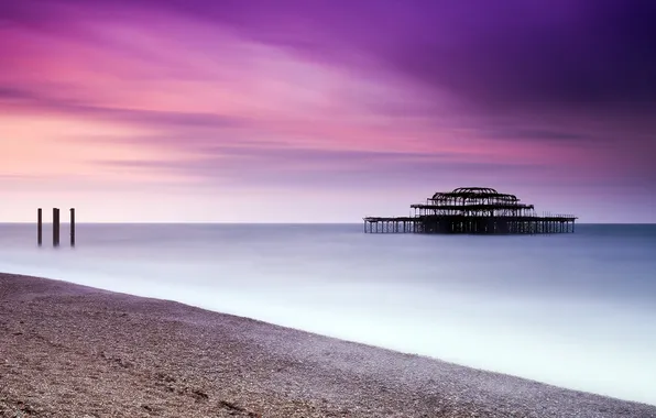 Sea, the sky, surface, shore