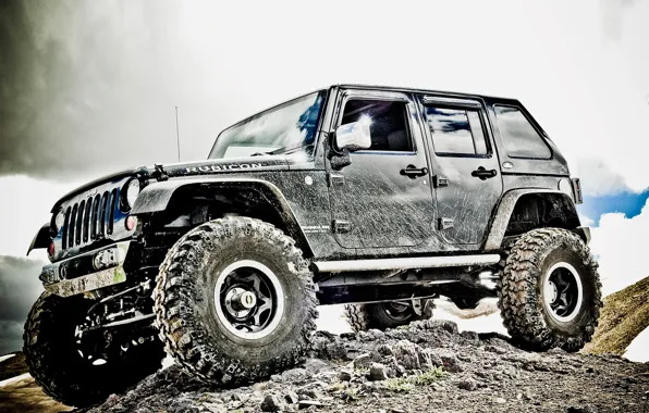 Picture dirt, jeep, wheel, suspension