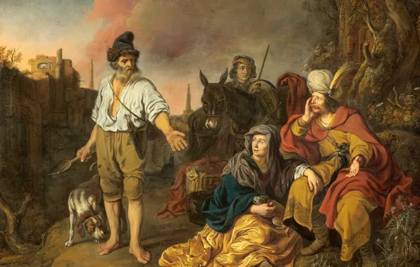 Picture, history, mythology, Of gerbrand van den Eckhout, The Levite at Gibeah