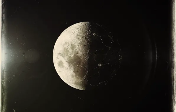 Glare, photo, the moon, civilization