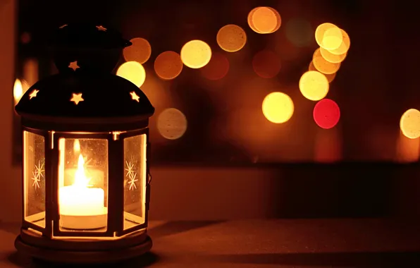 Picture light, night, lights, candle, the evening, window, flashlight, lantern