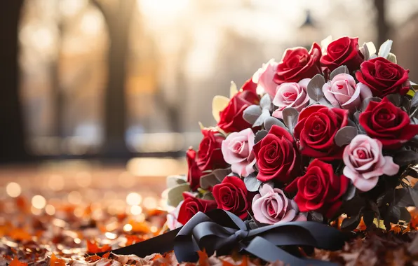 Flowers, holiday, roses, bouquet, March 8, Birthday, Mother's Day, AI art