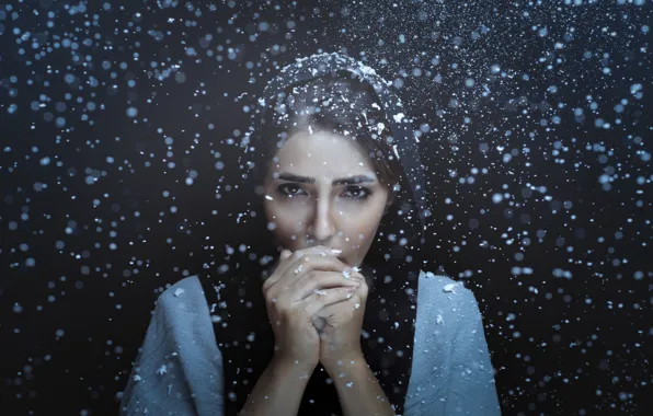 Picture cold, girl, snow