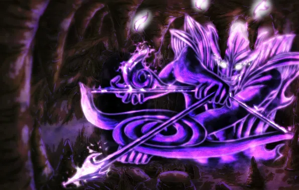 Magic, monster, cave, Naruto, Naruto, art, crossbow, Susano