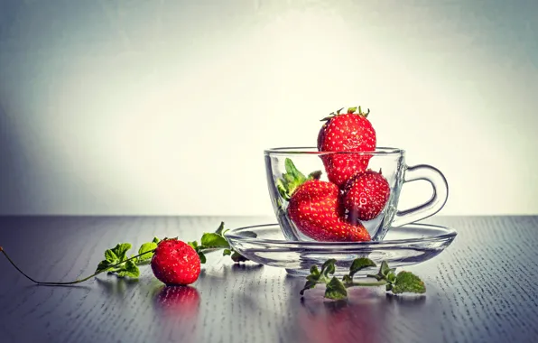 Berries, strawberry, mug, Cup