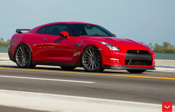 Picture Nissan, GT-R, Black, Vossen, Edition, VFS2, inch