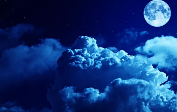 The sky, stars, clouds, light, night, the moon