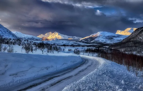Picture Winter, Norway, island Tromsö