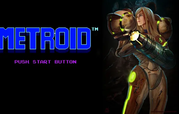 Picture Girl, Figure, The game, Logo, Art, Samus Aran, Metroid, Samus