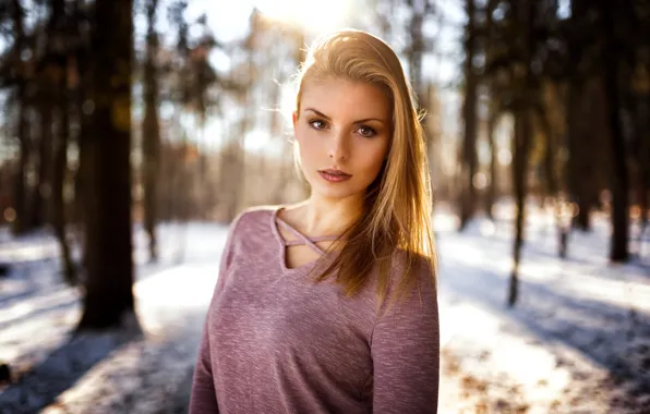 Girl, light, bokeh, Teresa, Miro Hofmann