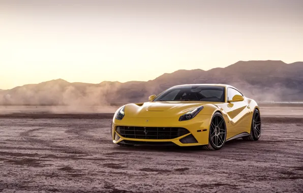 Picture landscape, yellow, design, desert, the ferrari f12