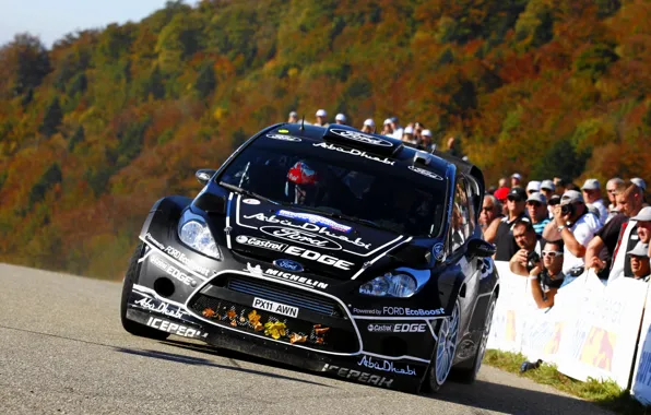 Picture Ford, Black, People, Ford, Asphalt, Lights, WRC, Rally