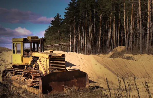 Sand, landscape, technique, tractor, excavator