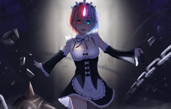Girl, anime, the demon, Re: Zero kara hajime chip isek or Seikatsu, From scratch, REM, …