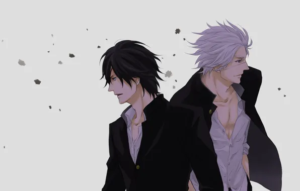 Background, anime, art, guys, grey background, Sengoku Basara, The Era Of Unrest