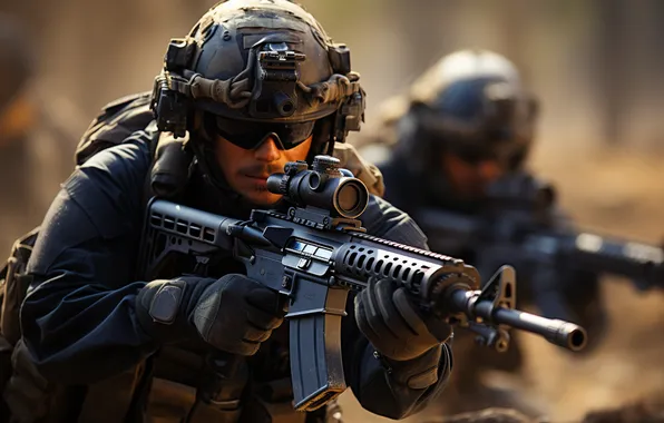 Glasses, Soldiers, Men, Digital art, Equipment, Machines, AI art, The Art of Artificial Intelligence