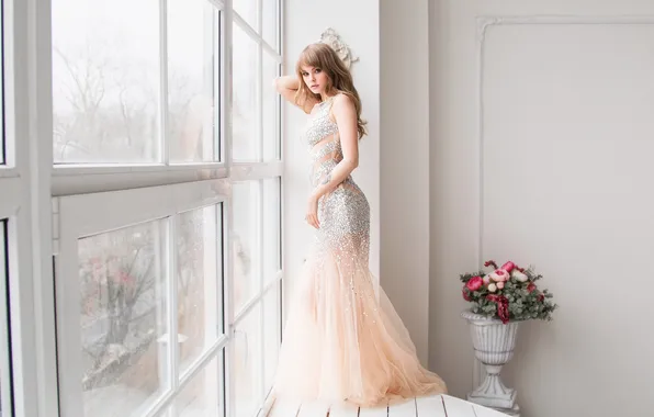 Dress, woman, young, beautiful, model, long-haired, charming, Anastasia Shcheglova