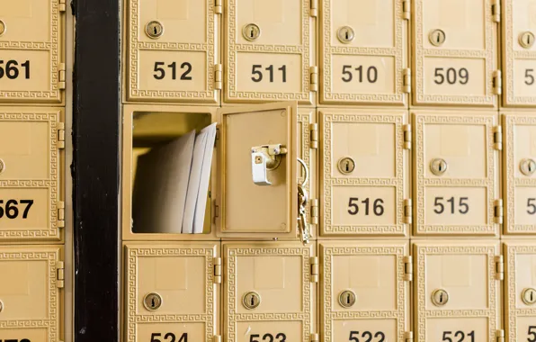 Picture metal, numbers, keys, mailbox, personal mail