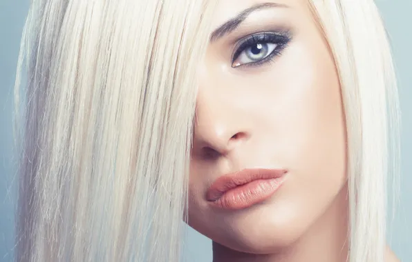 Picture eyes, look, girl, makeup, blonde, lips