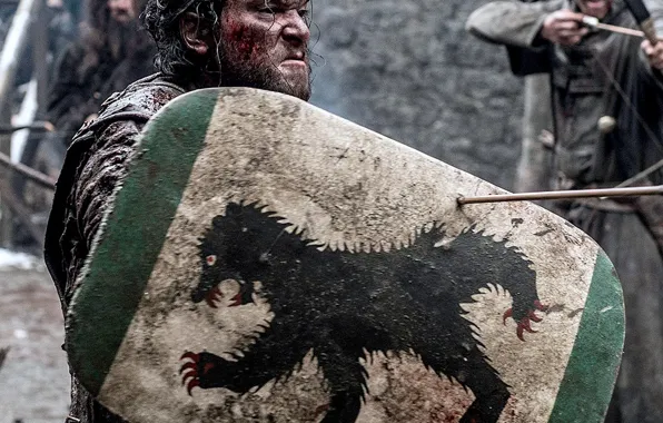 Picture sword, ghost, ken, north, wolf, A Song of Ice and Fire, Game of Thrones, shield