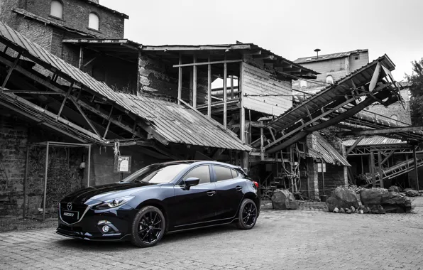 Picture Mazda 3, Black, Mazda, Sedan, 2015
