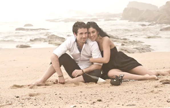 Picture sea, beach, pair, lovers