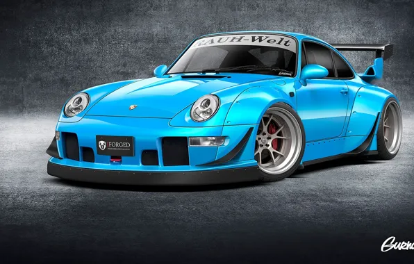 Picture Blue, Porsche, Porsche, Blue, Front, Before, 993, By Gurnade