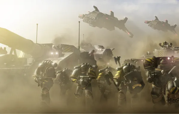Picture space marines, tank, Warhammer 40 000, Iron Warriors, terminator armor, IV legions