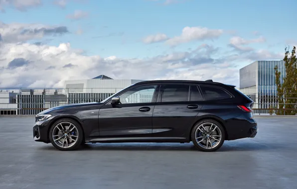 Picture black, BMW, 3-series, universal, in profile, 3P, 2020, 2019