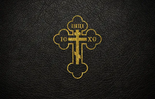 Picture leather, Cross, gold, Orthodoxy, The crucifixion, Orthodox Cross, The Cross Of The Lord