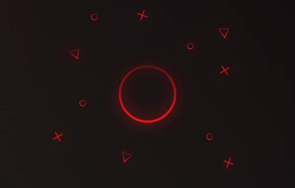 Picture red, graphics, triangles, red gradient, TIC, circles, pros, round