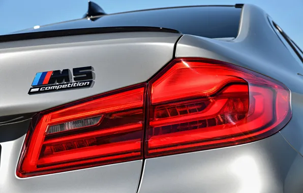 Picture grey, BMW, sedan, 4x4, 2018, trunk lid, four-door, M5, V8, F90, M5 Competition, headlight