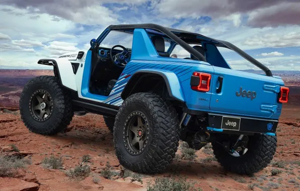 Picture Concept, clouds, horizon, Jeep, Jeep, electric, beautiful landscape, show car, Jeep Wrangler Magneto