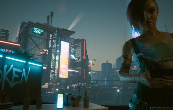 Wallpaper cyberpunk, art, wallpapers, cyberpunk 2077, Judy, Judy Alvarez  for mobile and desktop, section игры, resolution 1920x1080 - download