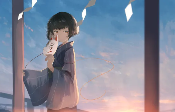 Picture look, anime, mask, girl, mfua. RU