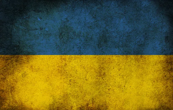 Picture flag, dirt, Ukraine