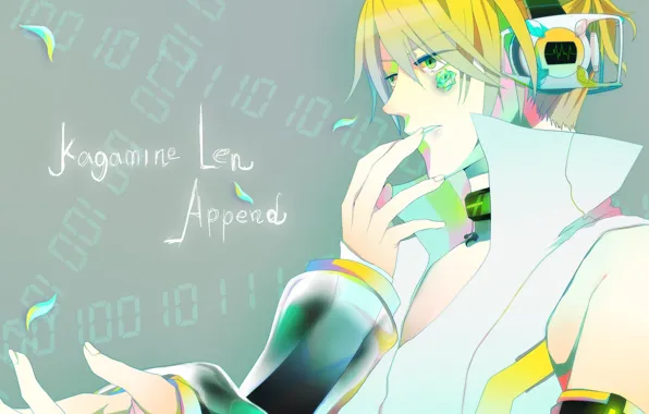 Picture background, anime, art, guy, Vocaloid, Vocaloid, characters, Len
